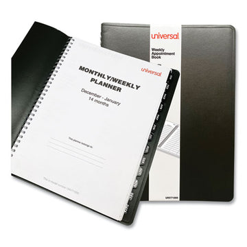Universal® Weekly Planner, 11 X 8, Black Cover, 14-month (dec To Jan): 2021 To 2023 freeshipping - TVN Wholesale